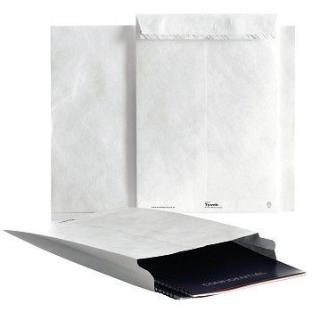 Rivesikker konvolutt, B4, 250x353 mm, hvit, Tyvek