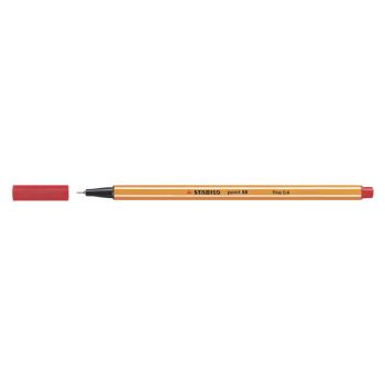 Fiberpenn Stabilo point 0,4mm, Rød (10 stk)